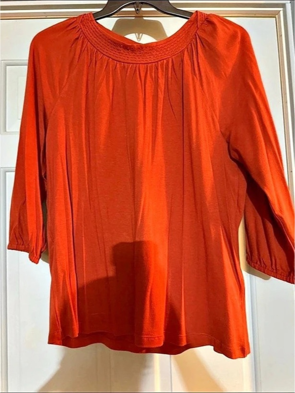 Chico's Pleated Tunic in Orange Size 2 Like New